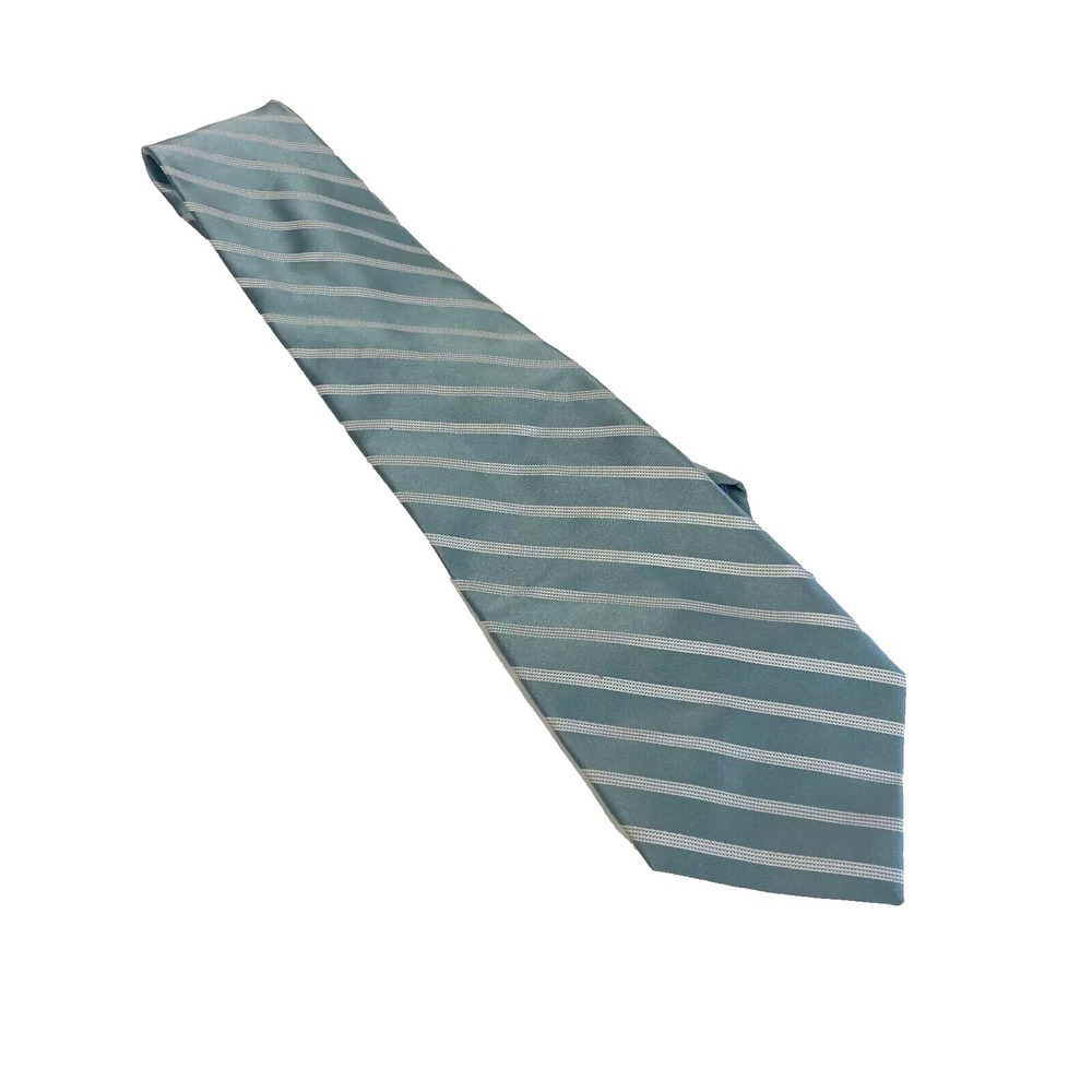 Bugatti Pointed Striped Neck Tie 100% Silk Mens Blue Classic Adjustable Formal